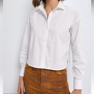 White Cropped Jasper Button Down